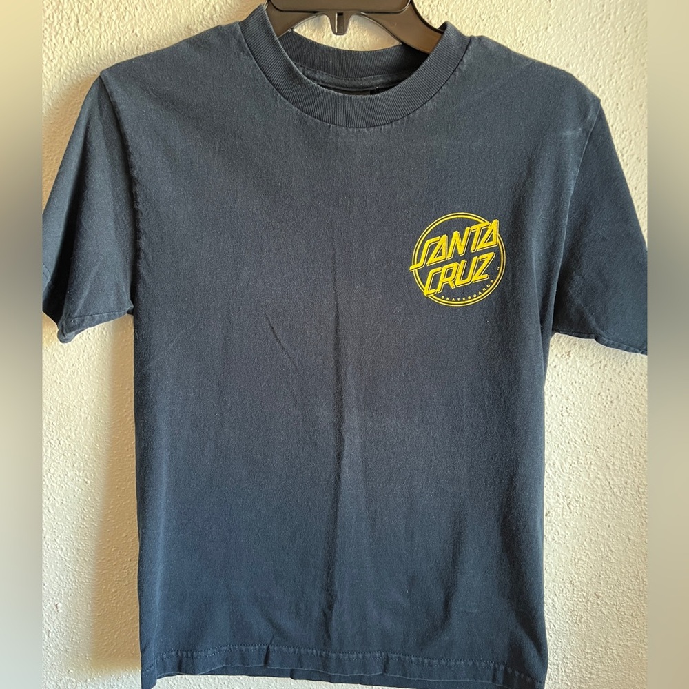 Santa Cruz Dark Blue T-Shirt with Yellow Logo